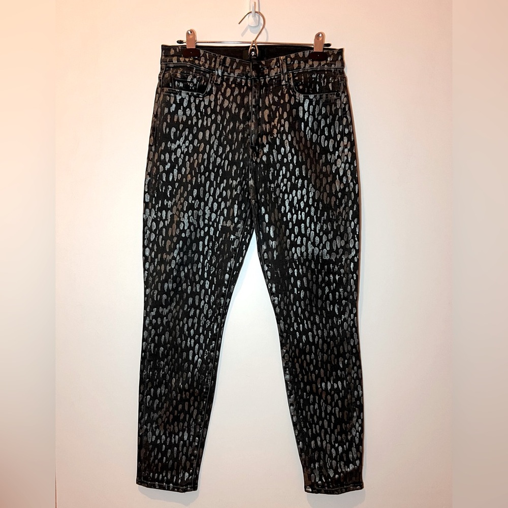 7 For All Mankind ‘The High Waist Skinny Jean’ metallic